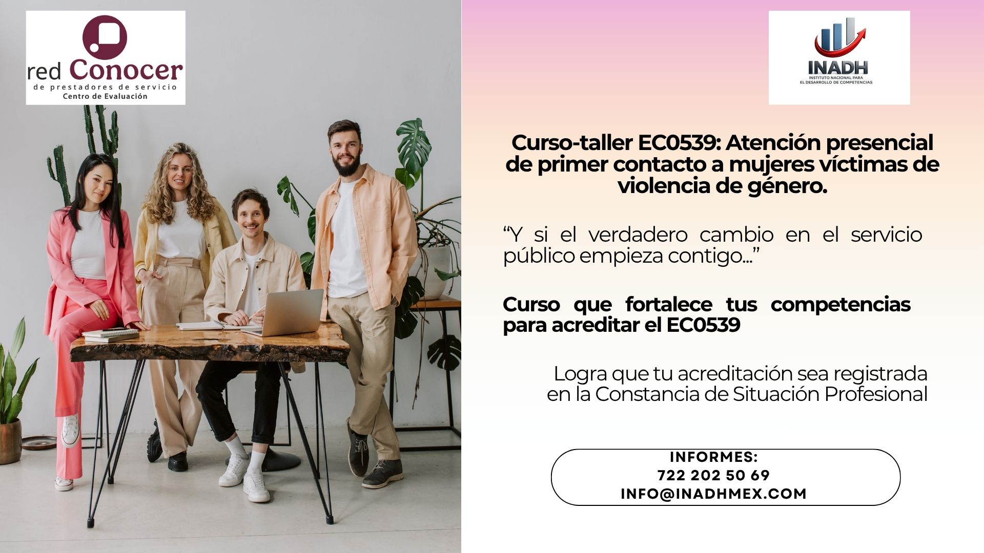 EC0539 Atención presencial de primer contacto a mujeres víctimas de violencia de género.